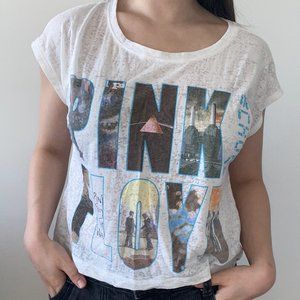 White Forever 21 Pink Floyd Crop Top